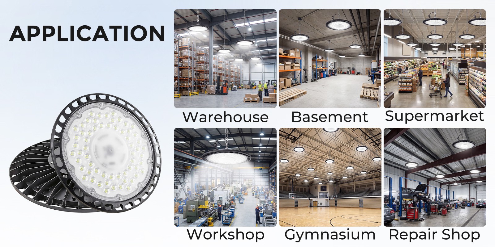 6Pcs UFO Led High Bay Light 500W Industrial Commercial Factory Led Shop Light