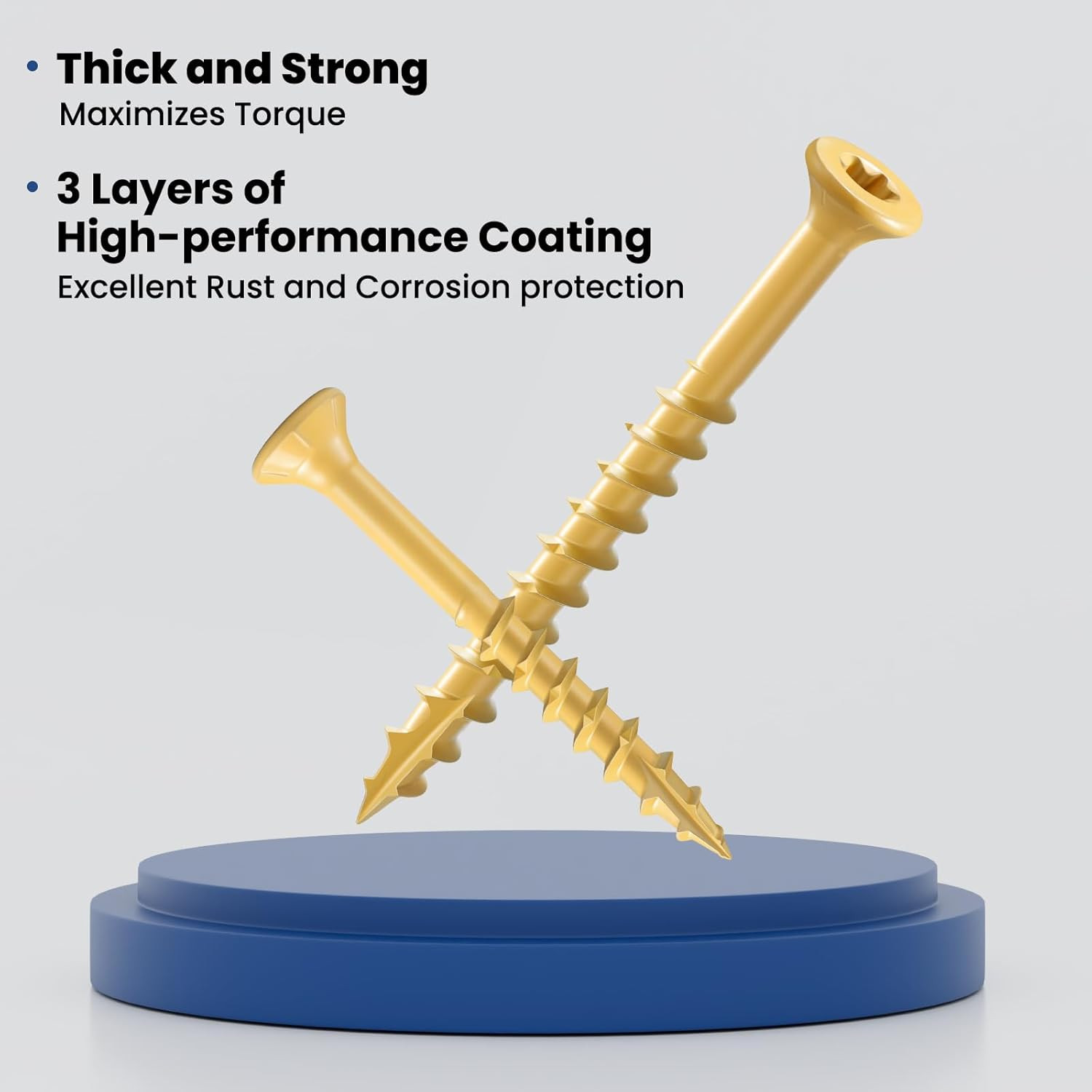 Deck Screws 5 Inch, Wood Screws #10 X 5, (36Pcs) 1Lb, Rust Resistant Epoxy Coate