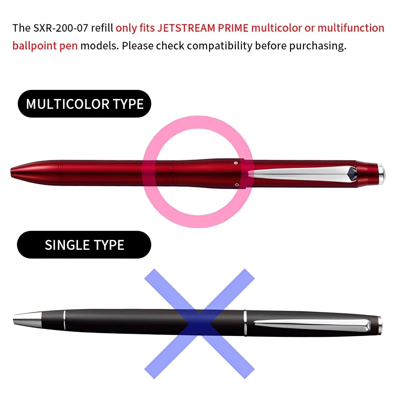 三菱鉛筆 Jet Stream Prime For Ink Pen Refill SXR – 200 – 07/0.7 mm Combination…