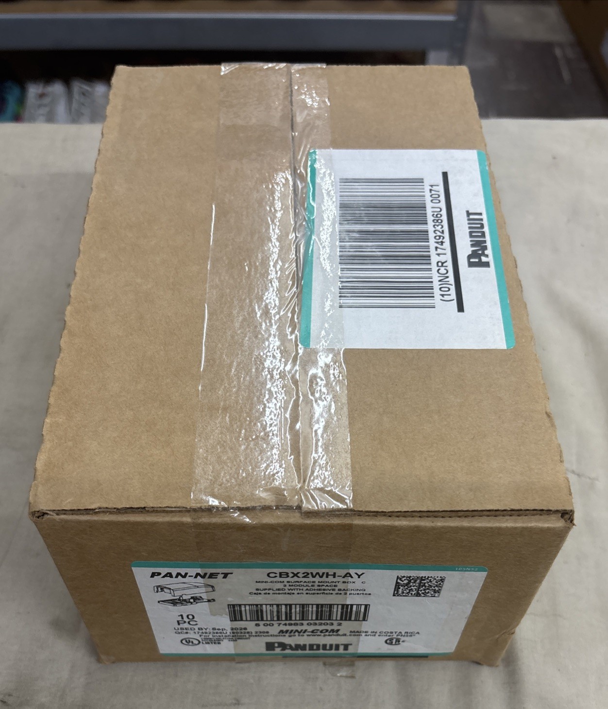 PANDUIT CBX2WH-AY PACK OF 10, MINI-COM SURFACE MOUNT BOX, NEW SHIPS FREE