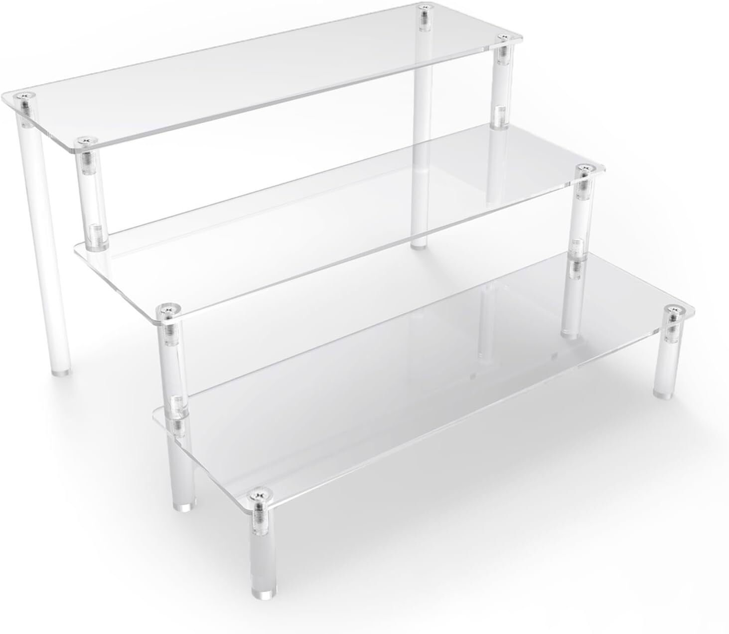 Acrylic Display Risers,Clear Risers Stand Small Mini Shelf 3 3 Tier