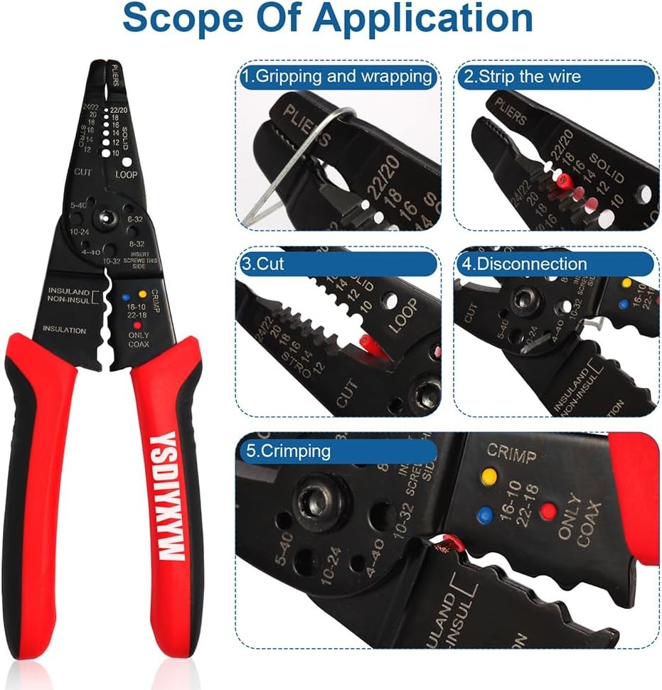 Wire Stripper, 3rd Generation Wire CrimpingTool, 8IN Professional Wire Strippers