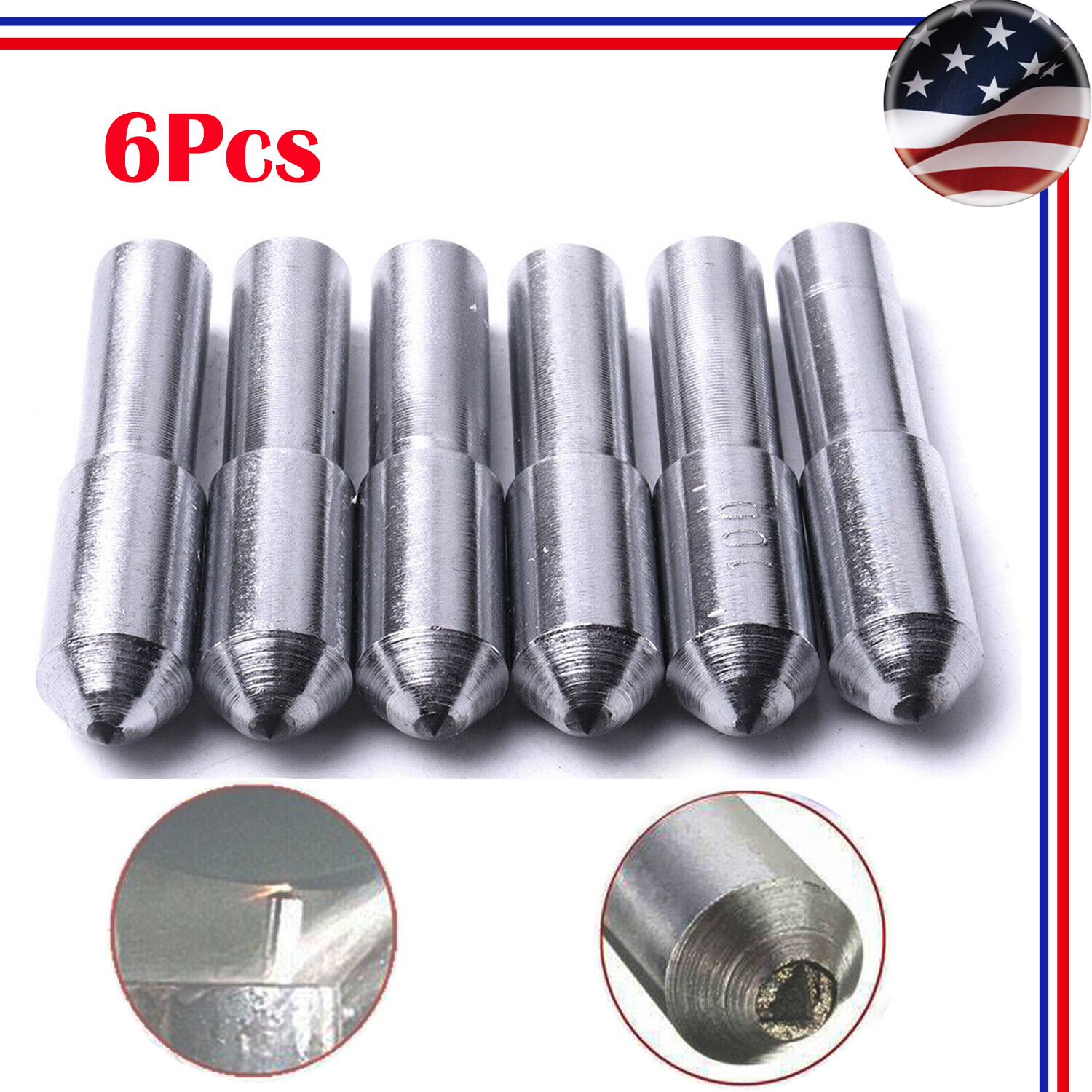 US 6pc Diamond Dresser Single Point Grinding Wheel Tapered Dressing Point Tool