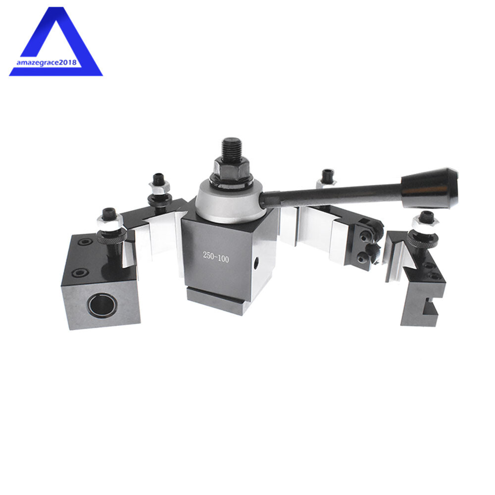 AXA 250-100 Piston Type Quick Change Tool Post Holder For Lathe 6- 12″ 6PC
