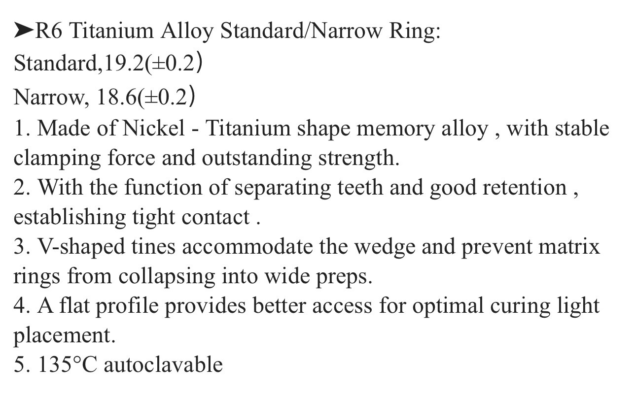 Dental Sectional Matrix Ring-Narrow-Fits Palodent, Triodent V3 – SHIPS FROM U.S.