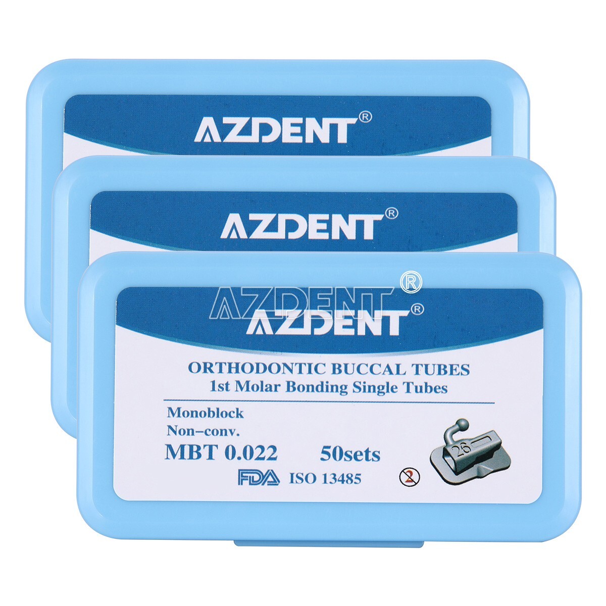 50Sets Tubos bucales de ortodoncia dental 1er molar Bondable MBT 022 monobloque
