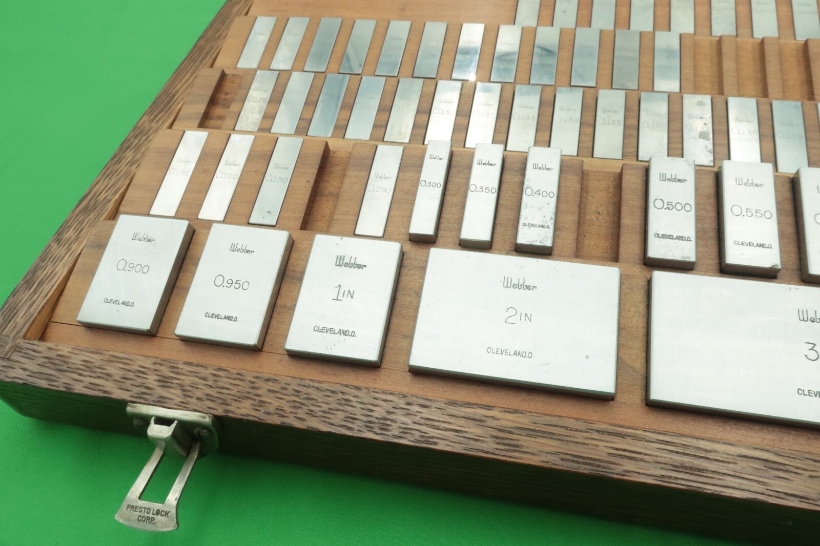 Webber Gage Block Set .1001″ to 4″ 75 Piece Set Missing 6 Blocks Cleveland OH