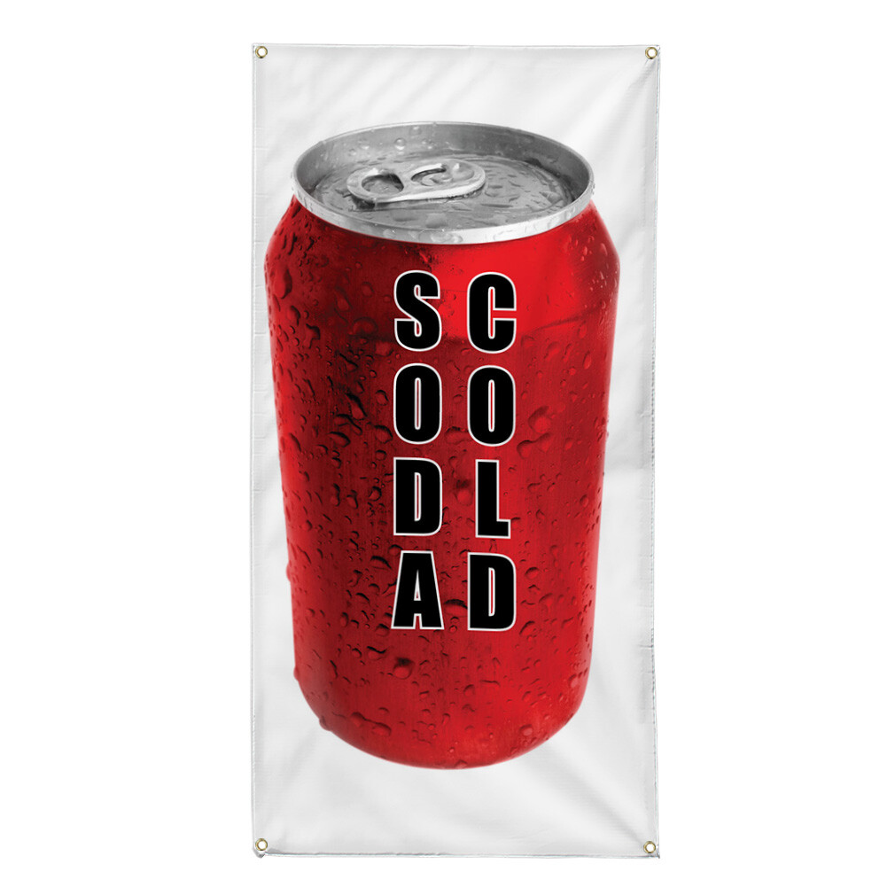Vertical Vinyl Banner Multiple Sizes Cold Soda Food and Drink Outdoor