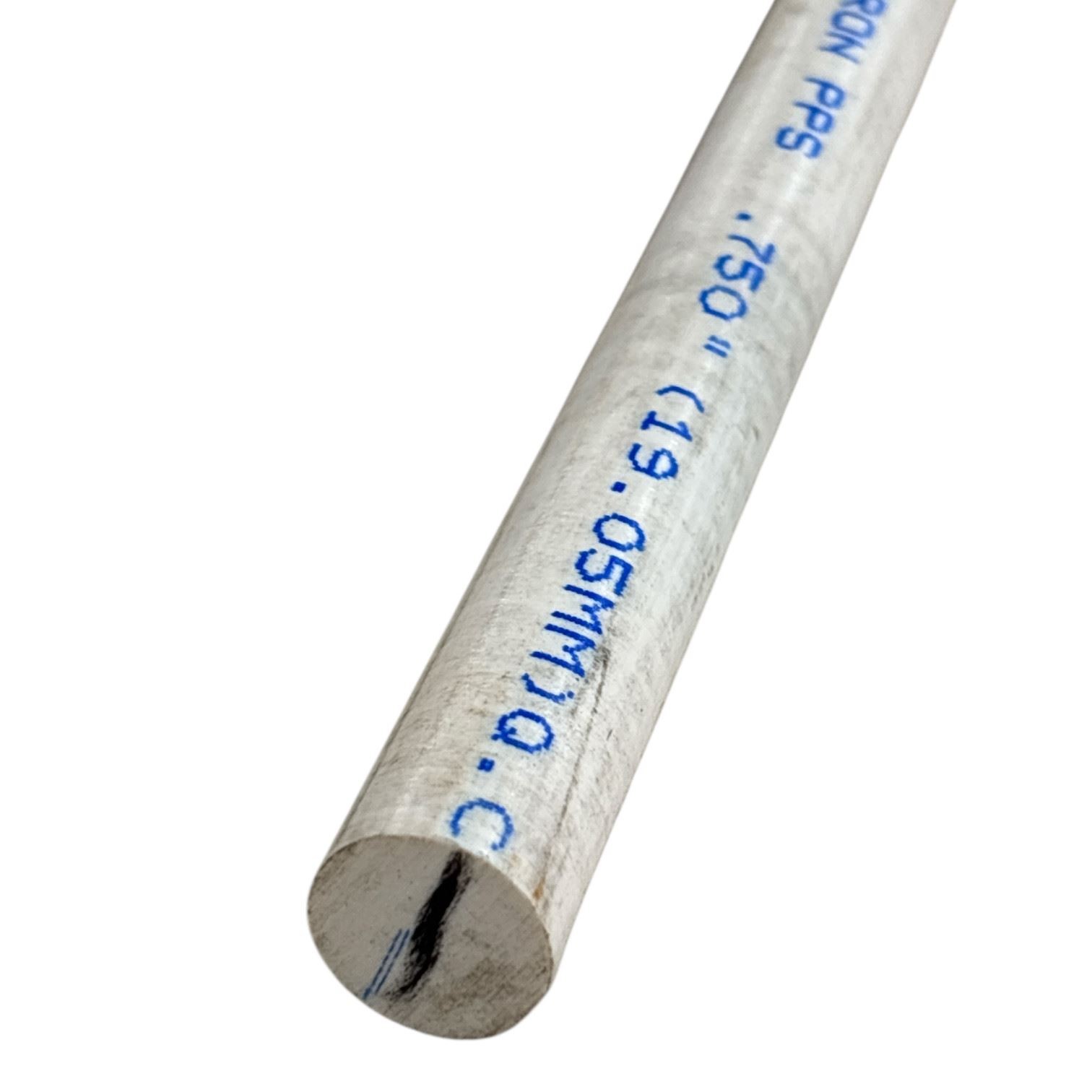 0.750 (3/4 inch) x 45 inches, PPS (Polyphenylene Sulfide) Round Rod