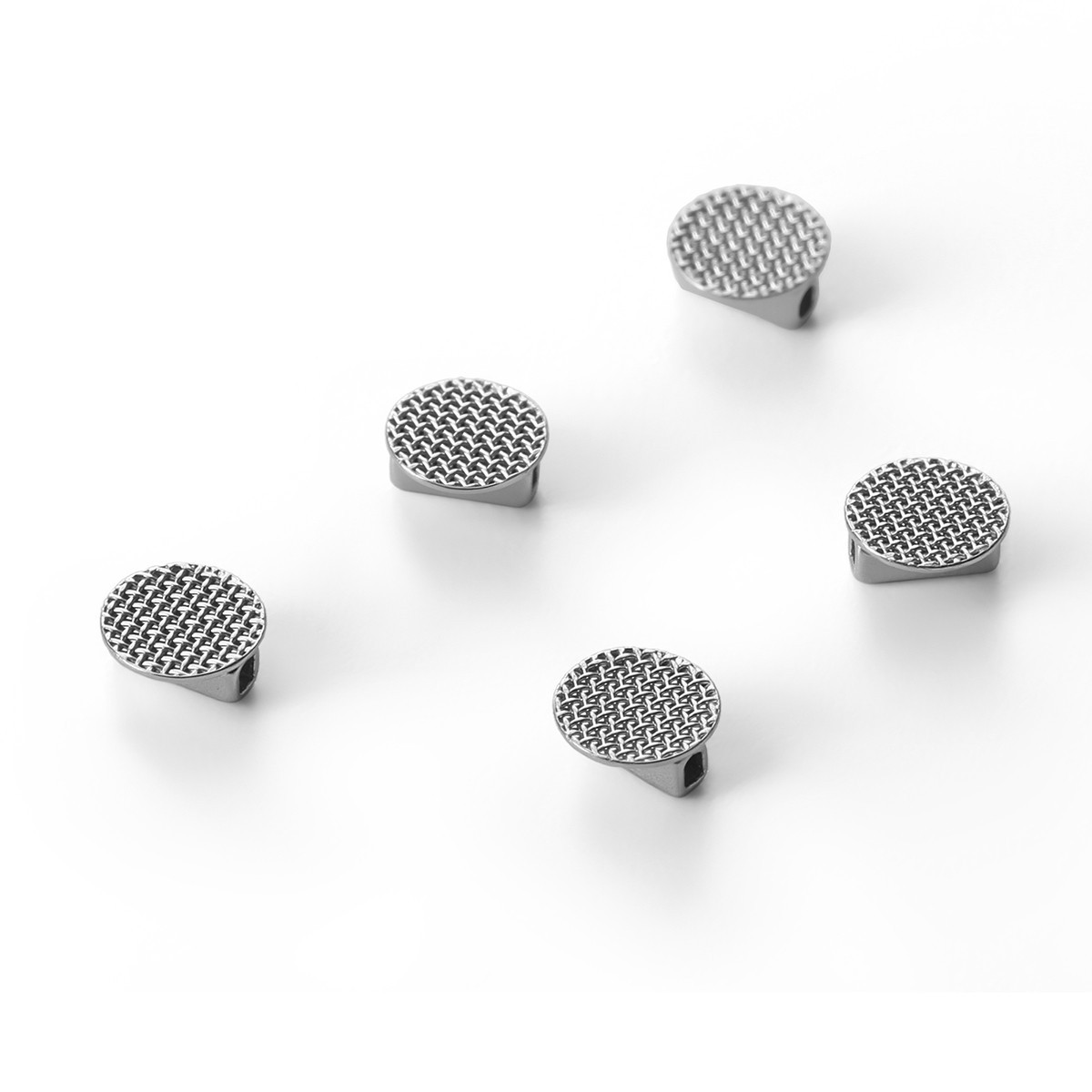 Dental Orthodontic Bondable Lingual Buttons With Single Tube Round Mesh Base
