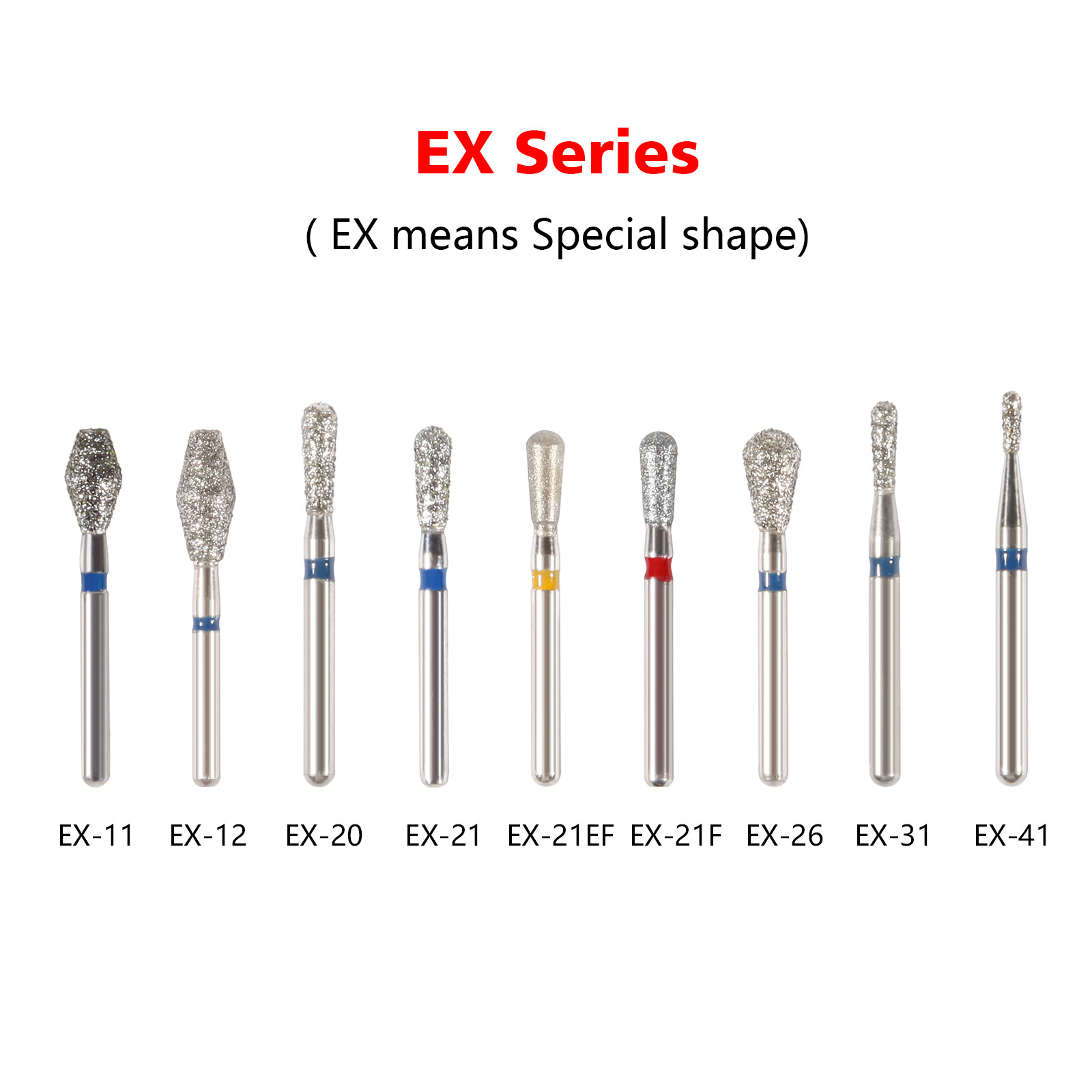 SANDENT Dental Diamond Burs FG 1.6mm for High Speed Handpiece 5Pcs/pack Drills