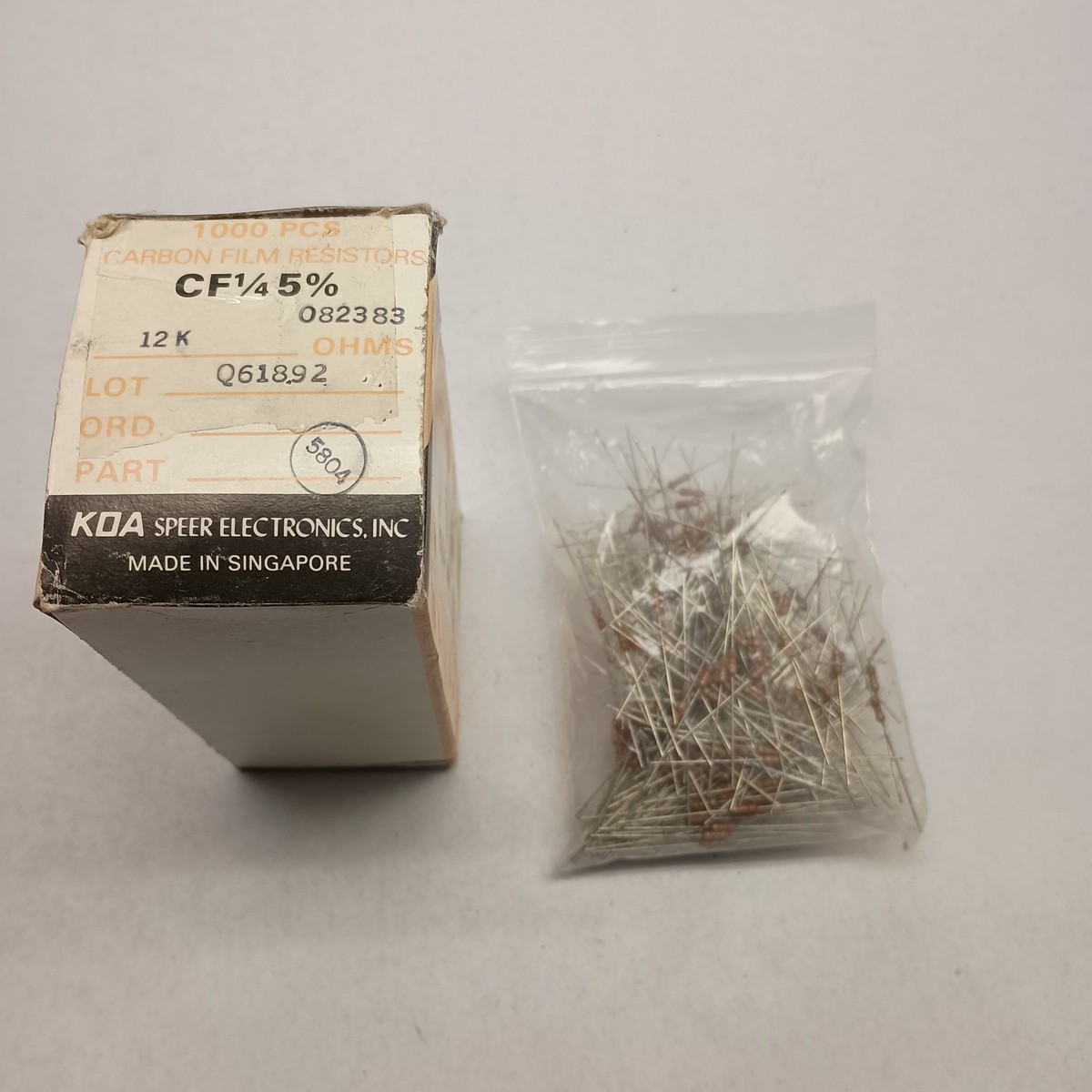 Partial Box (~200 PCs) KOA Speer Carbon Film Resistors 12k ohm 1/4W .25watt 5%