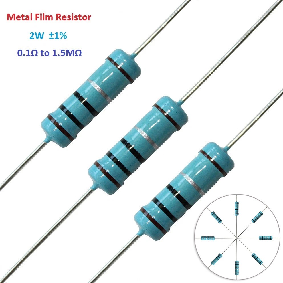 20pcs 2W Metal Film Resistor Full Range of Values 0.1Ω to 1.5MΩ Tolerance ±1%