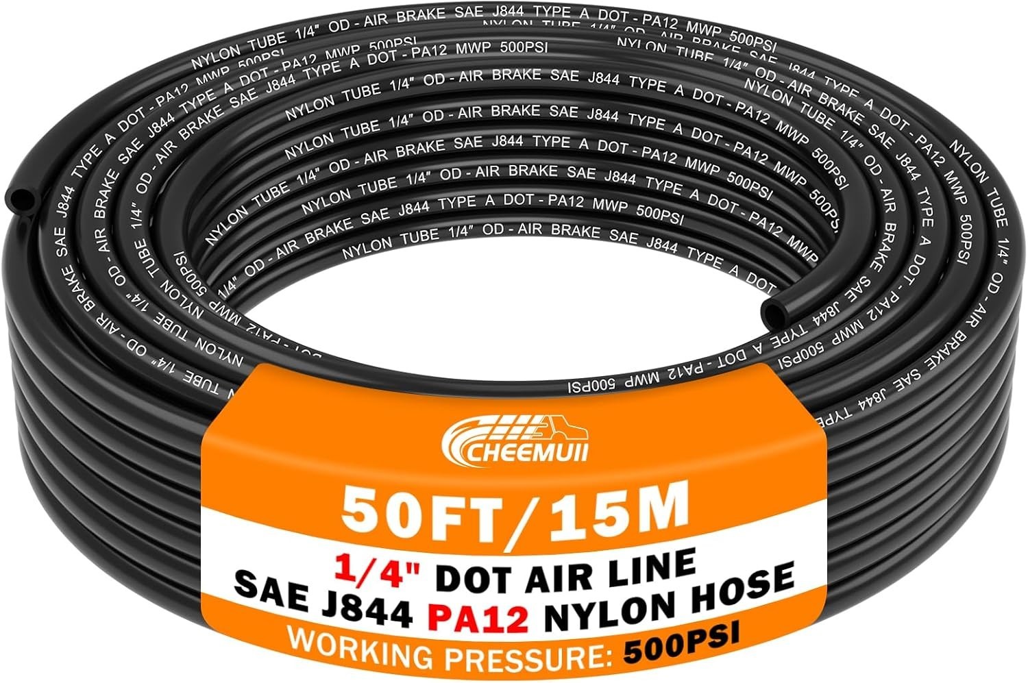 Versatile 50 FT 1/4″ High-Pressure Air Hose – Perfect for Workshop & Vehicle Use