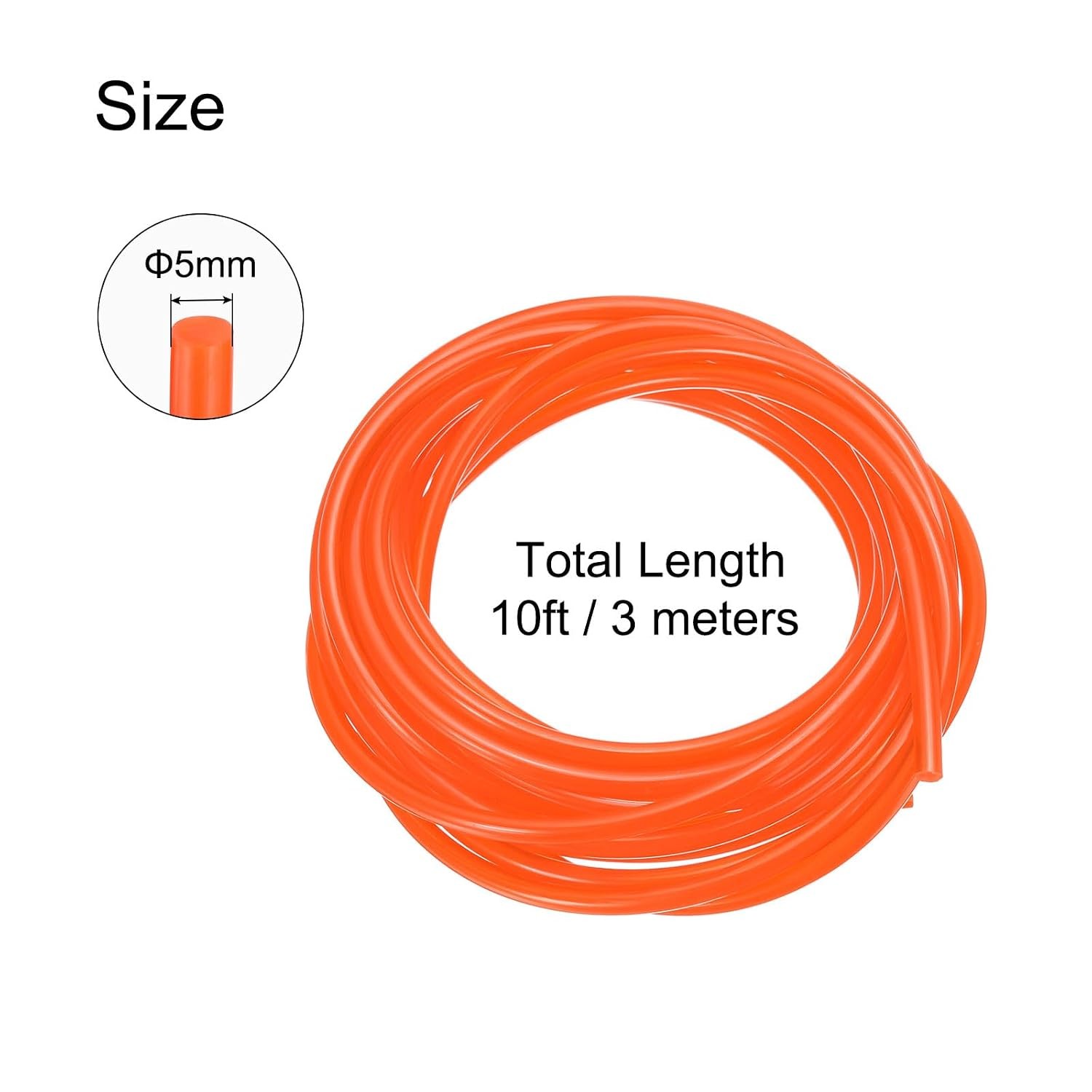 uxcell Polyurethane Round Belts 5mm Dia, 3 Meters (10ft) Length PU Polyurethane