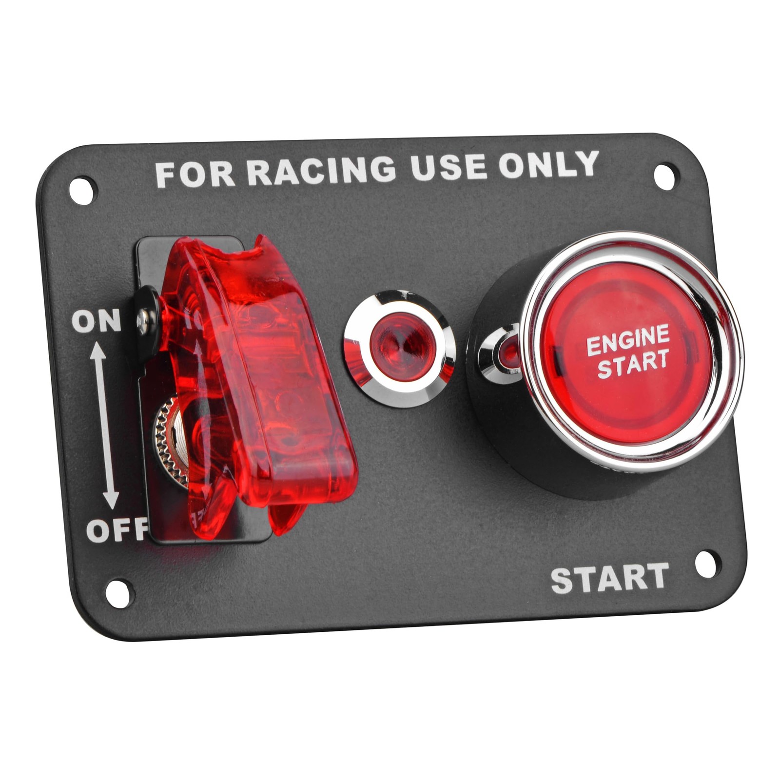 12V 2In1 Red LED Toggle Racing Car Ignition Switch Panel Engine Start