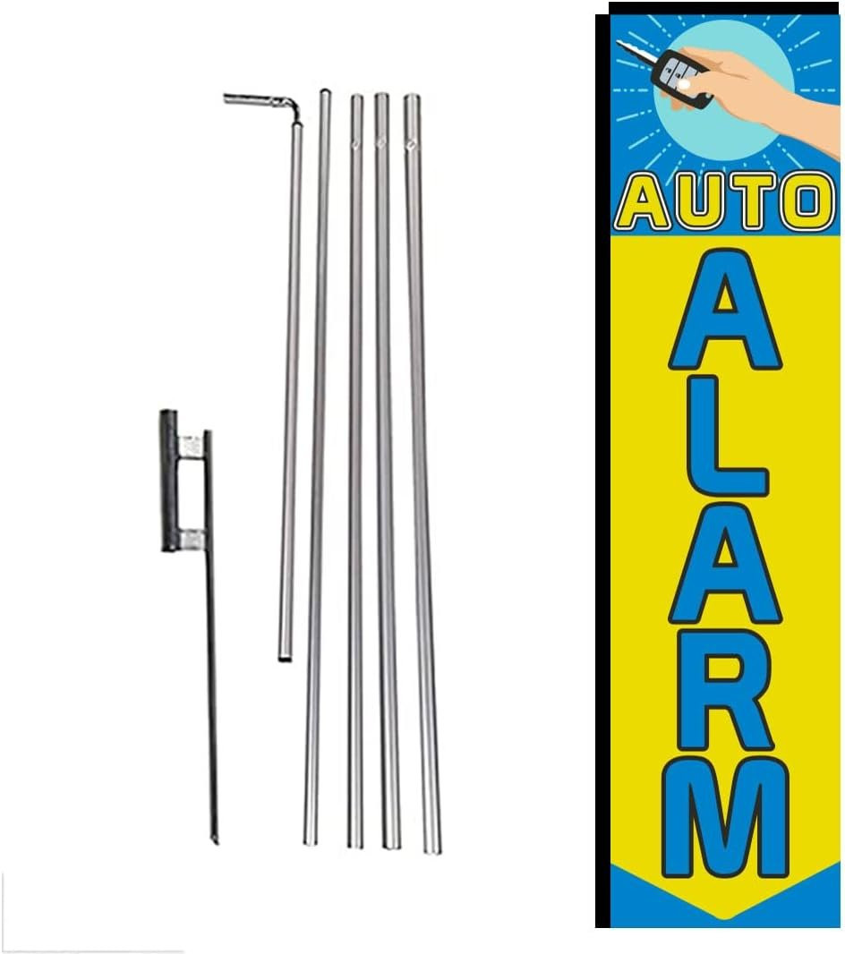 Auto Alarm Advertising Rectangle Feather Banner Swooper Flag Sign with Flag…