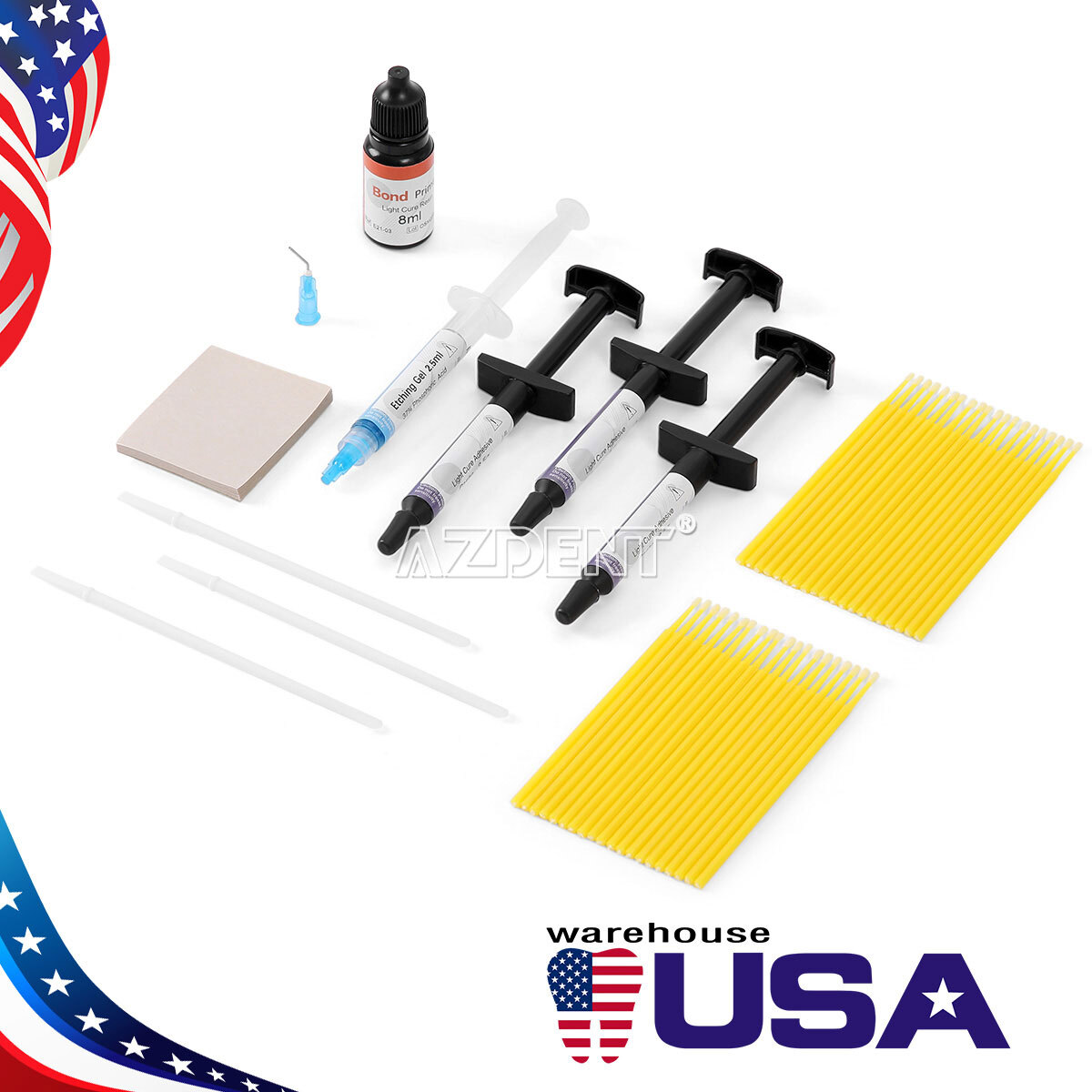 Dental Light Cure Orthodontic Resin Bonding Bracket Adhesive Cure Bond Kit