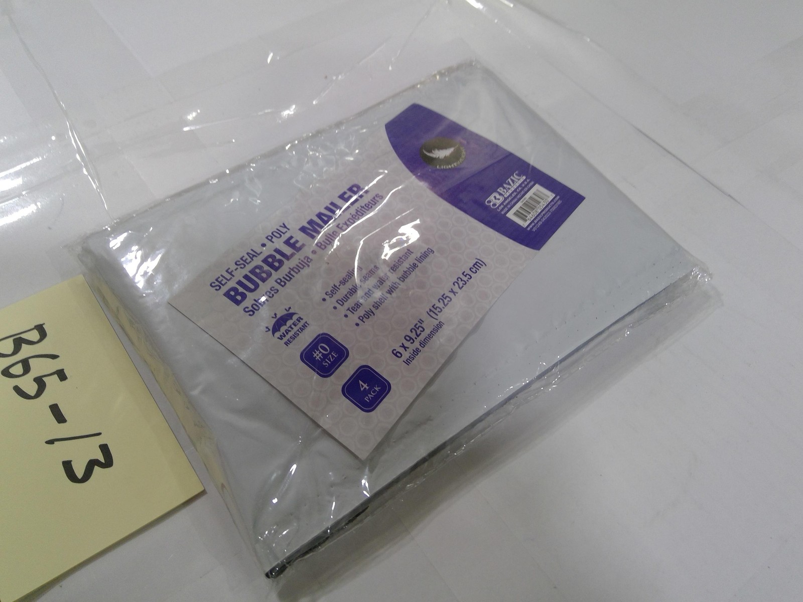 Bazic Self-Seal Poly Bubble Mailer #0 6×9.25 White 4 Pack Shipping Envelopes