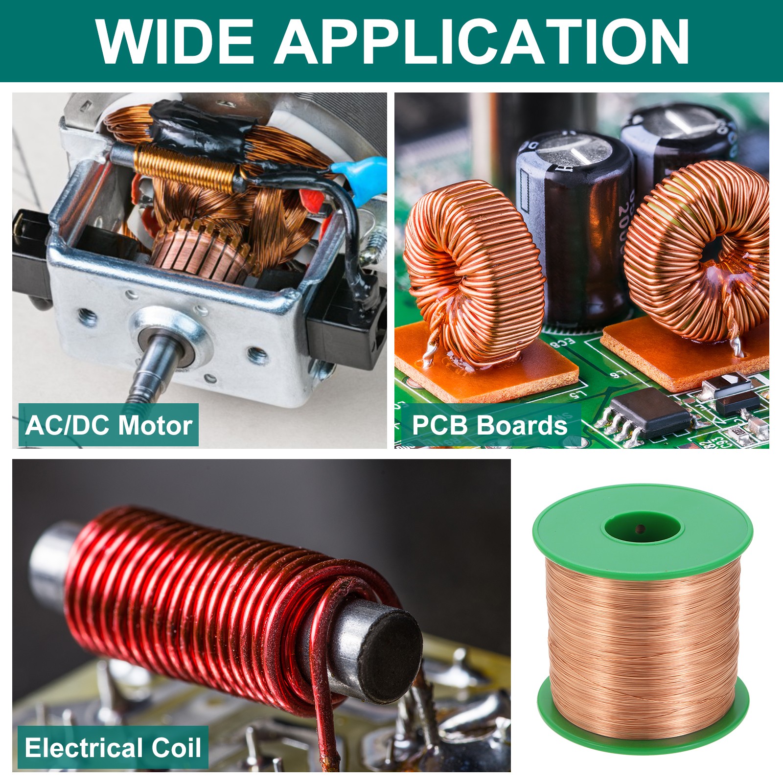 34 AWG Magnet Wire, 34 Gauge 16 oz Enameled Copper Wire, 155C(311F) Copper Color