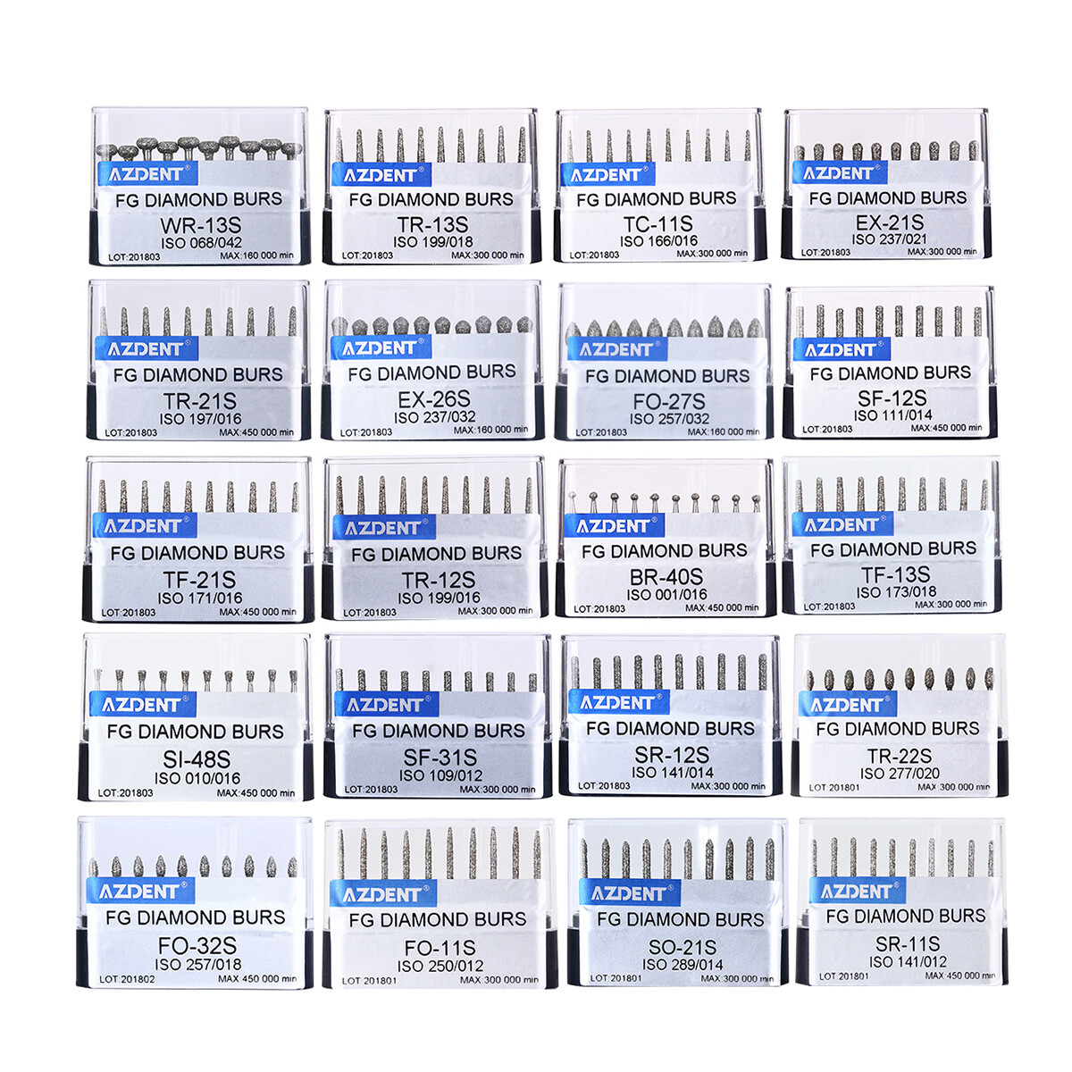 100pcs AZDENT Dental FG Super Coarse Diamond Burs for Fast High Speed Handpiece