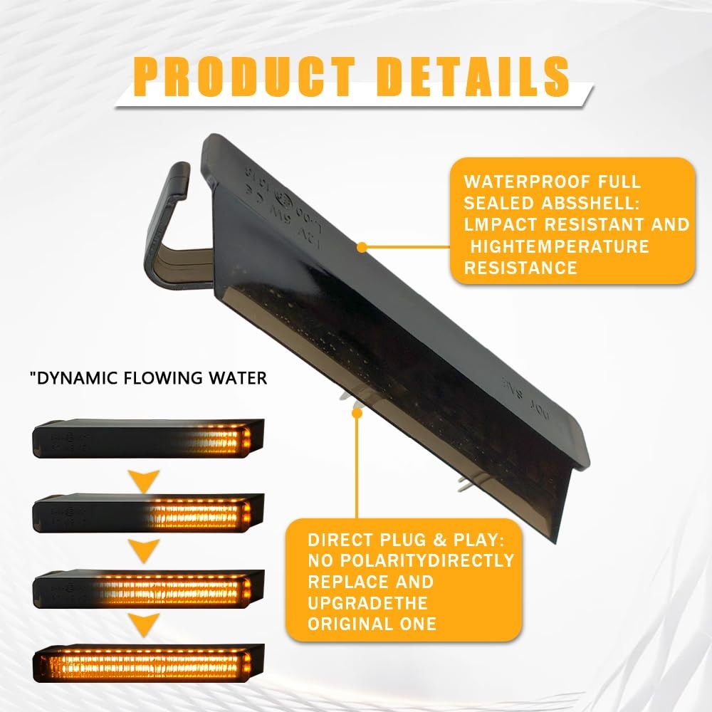 OTnhaee LED Sequential Switchback Side Mirror Marker Running Turn Signal Light