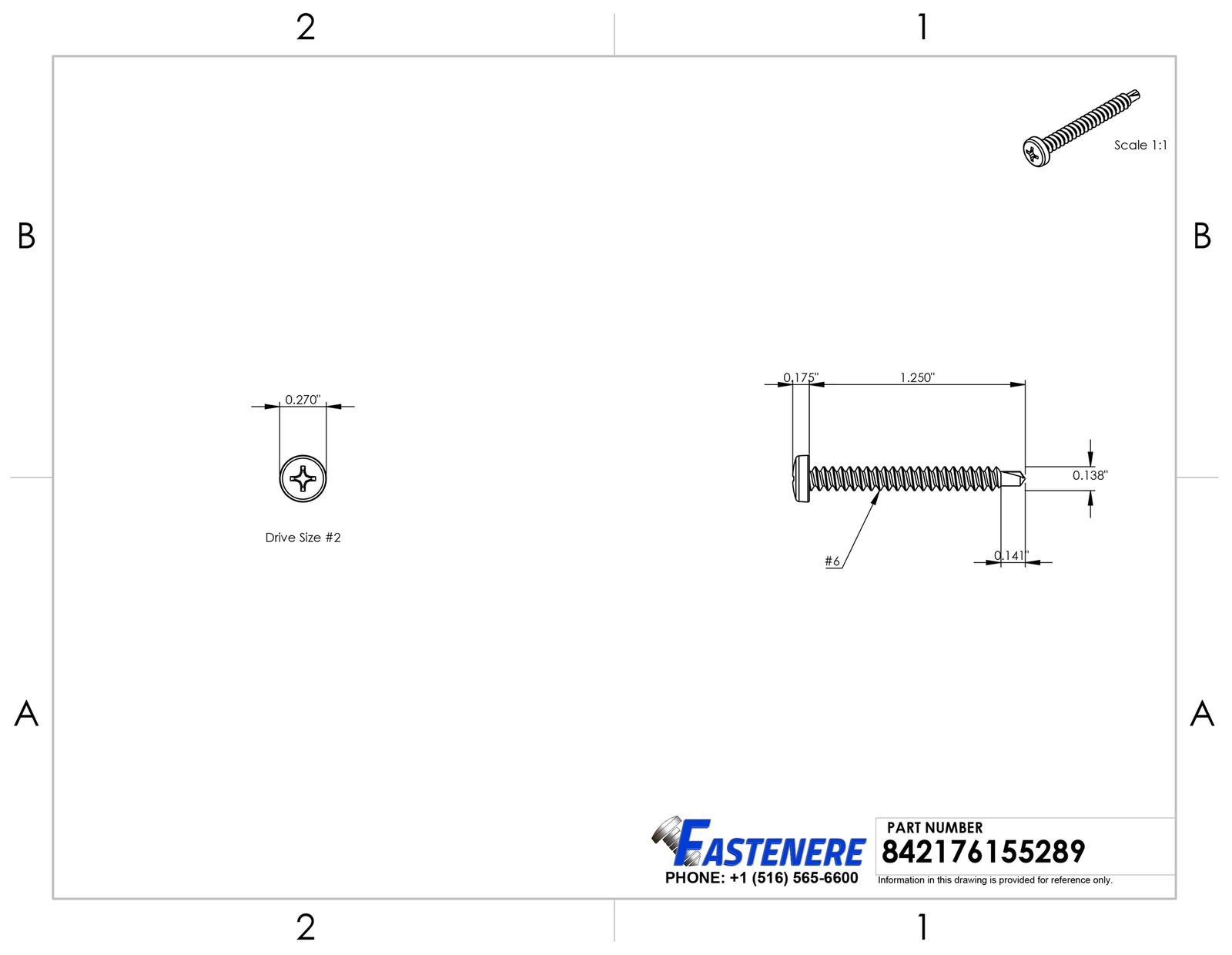 #6 X 1-1/4″ Phillips Pan Head Self Drilling Metal Tek Screws Stainless Qty 100