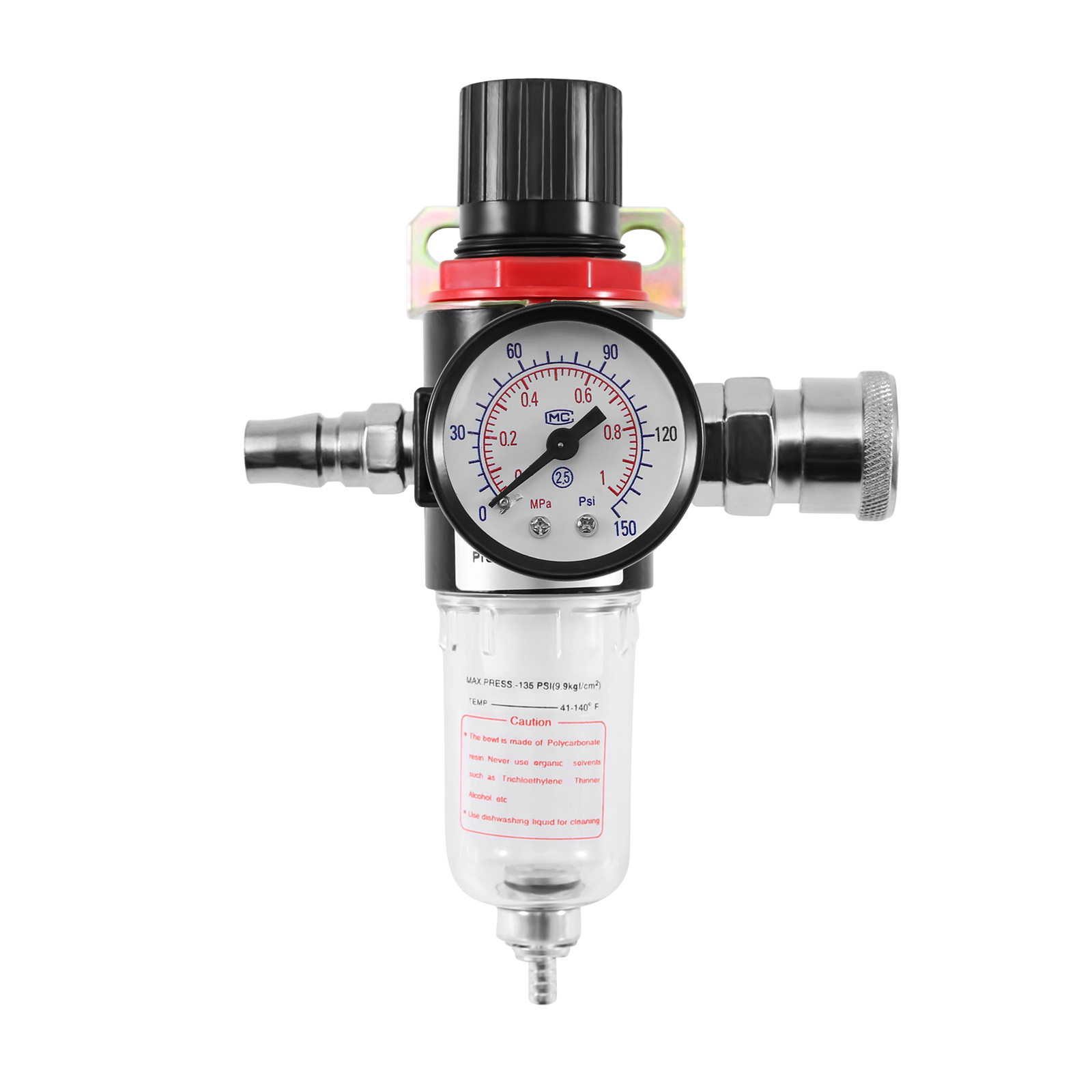 1/4″ 130PSI Air Compressor Filter Compressed Air Pressure Regulator With gauge