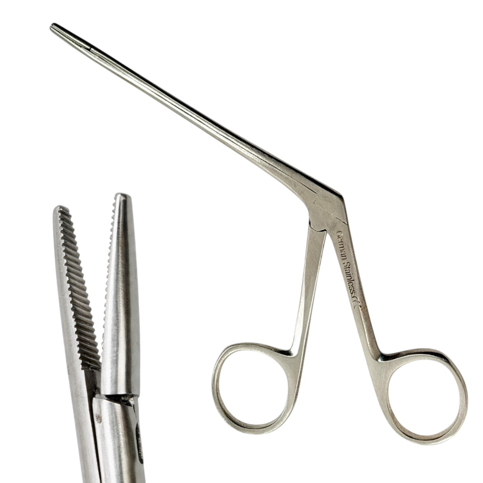 2 Pieces – Alligator Forceps With Serrated Tips Micro 3.5″ + 5.5″ ENT
