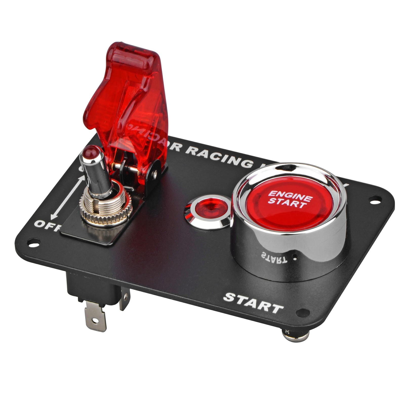 12V 2In1 Red LED Toggle Racing Car Ignition Switch Panel Engine Start