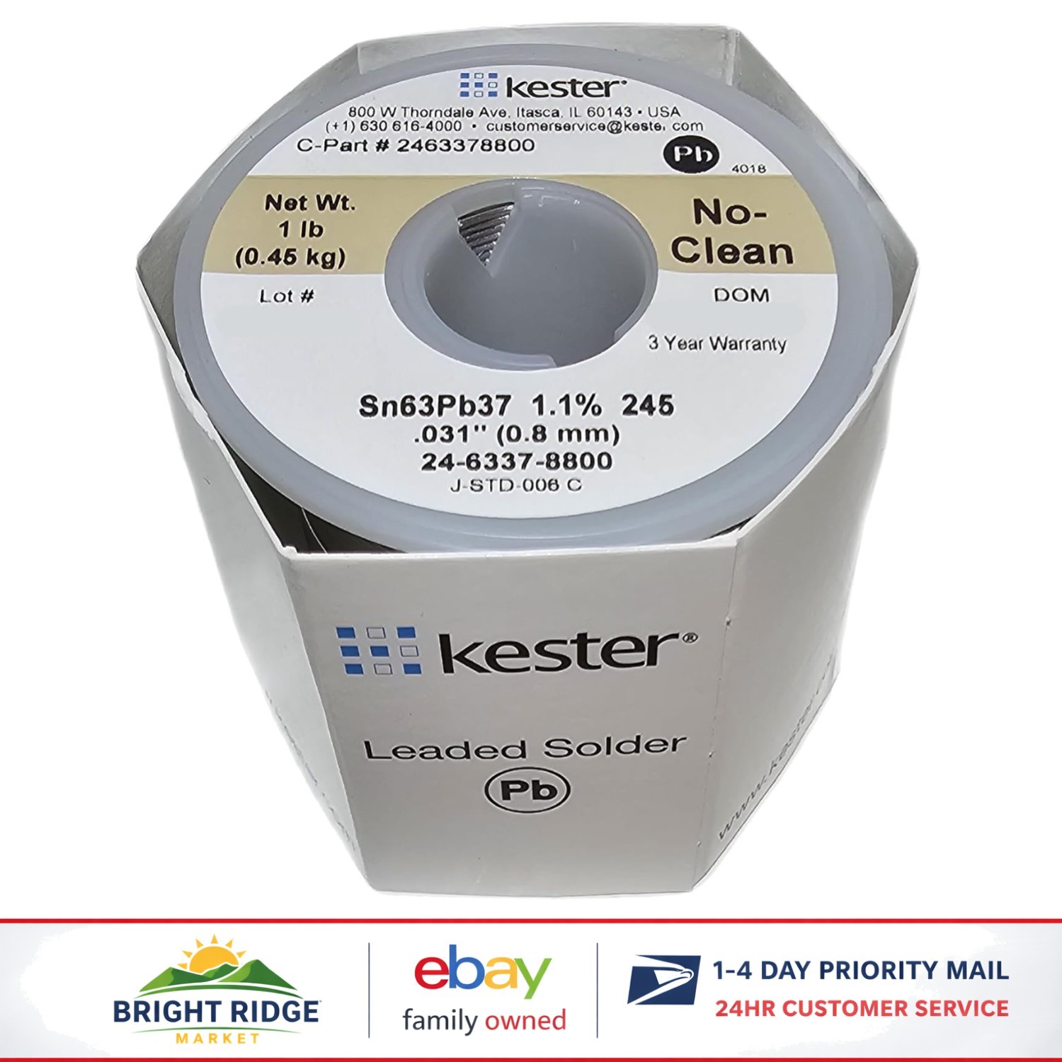 50 Rolls of Activated Rosin Cored Wire Solder, 63/37 Alloy, 0.031″ Diameter