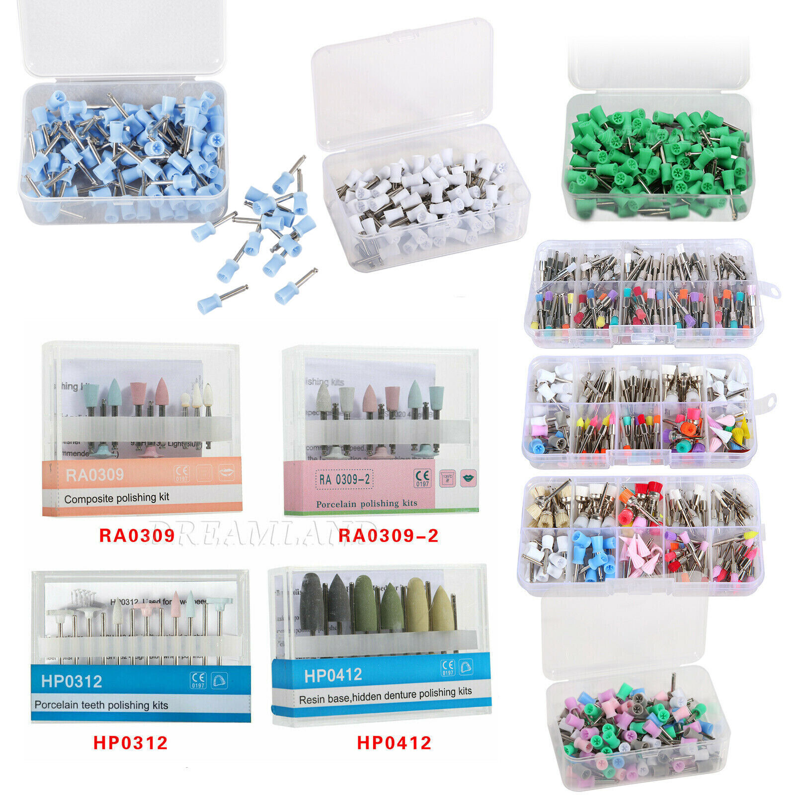Dental Diamond Burs Cups Composite Polishing Polish Kit for Low Speed Handpiece