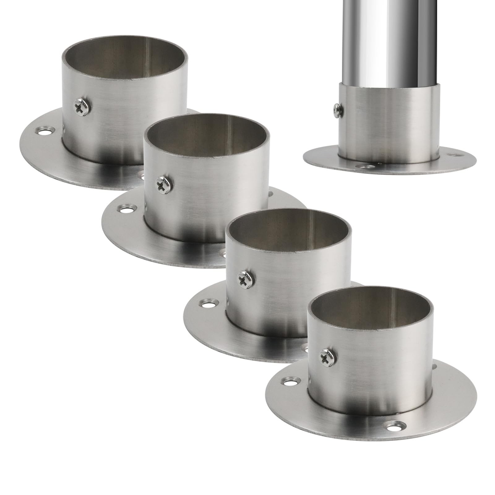 Wealrit 4 PCS Post Base Round Post Brackets Heavy Duty Flange Anchor Bases Ch…