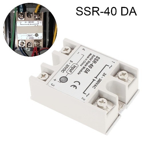 2Pcs SSR 40 DA 40A Solid State Relay, DC 3-32V to AC 24-380V Single Phase