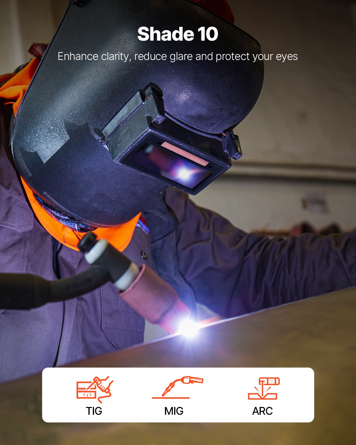 VEVOR Auto Darkening Welding Lens 4.25″ x 2″ Shade 10 True Color Welding Lens