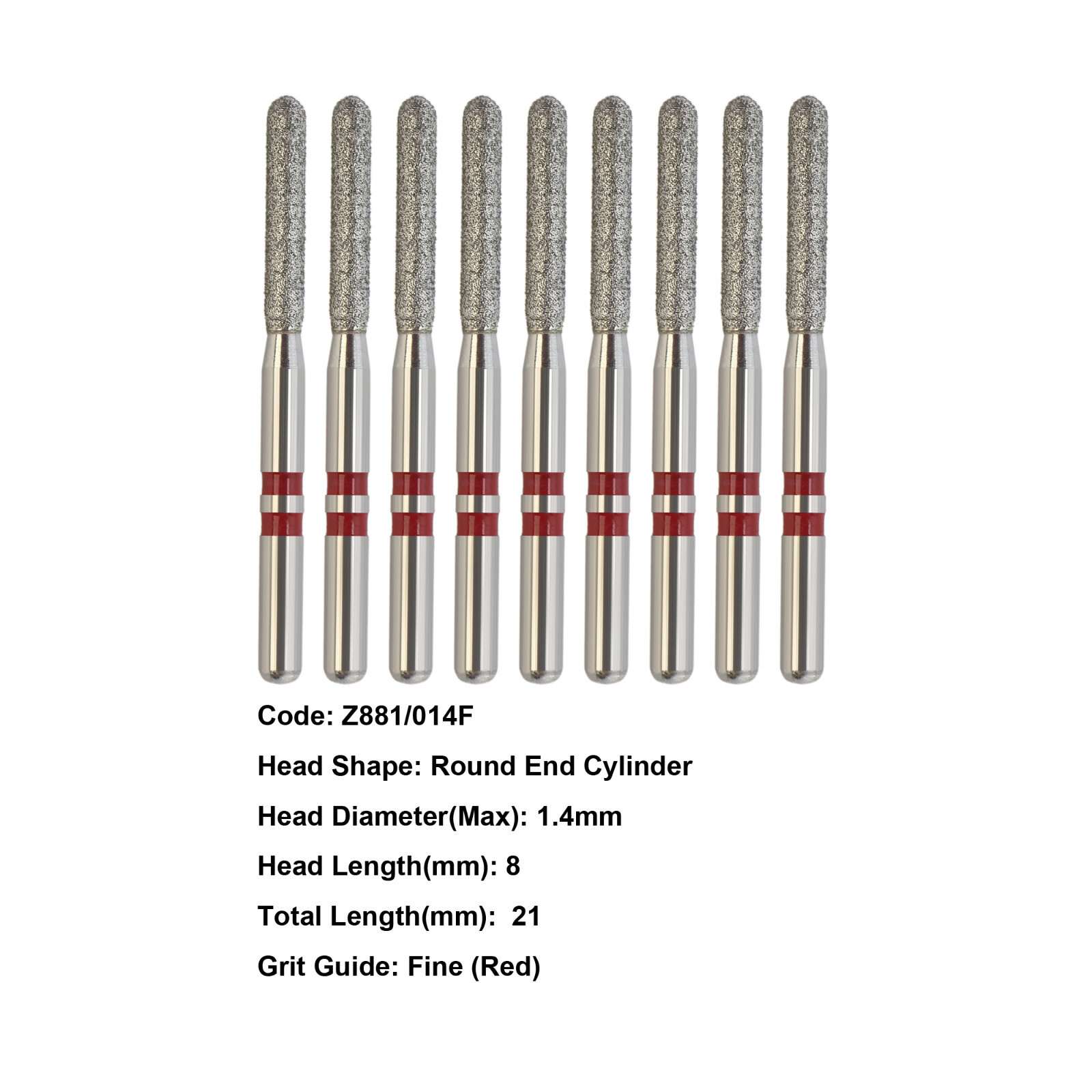 Zirconia Diamond Bur High Speed Bur FG Z368 Z856 Z850 Z881 Z379 Fine Medium Grit