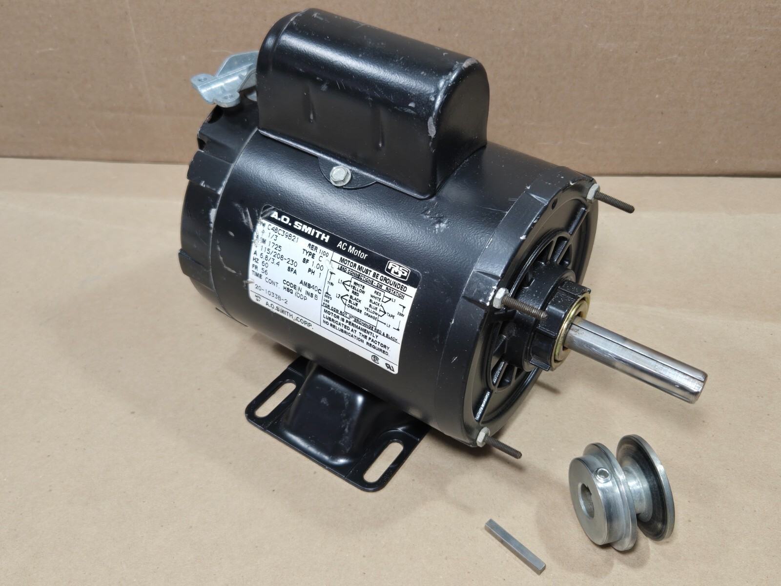 20-1033B-2 Liftmaster Motor, 115/208-230V, 1/3 HP, 1725 RPM, 56F, 5/8″ Ø Shaft