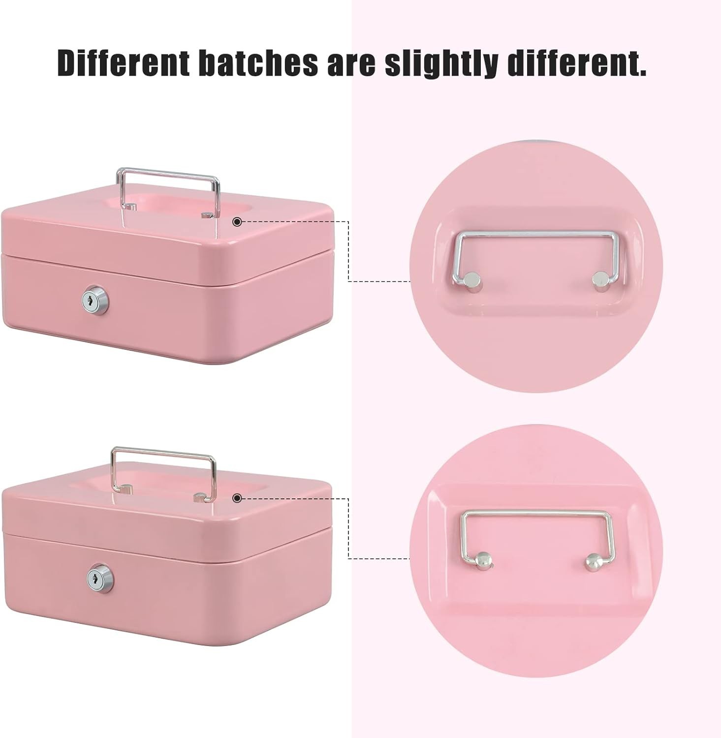 Locking Steel Medium Cash Box with Removable Coin Tray and Key Lock,7.87″x 6….