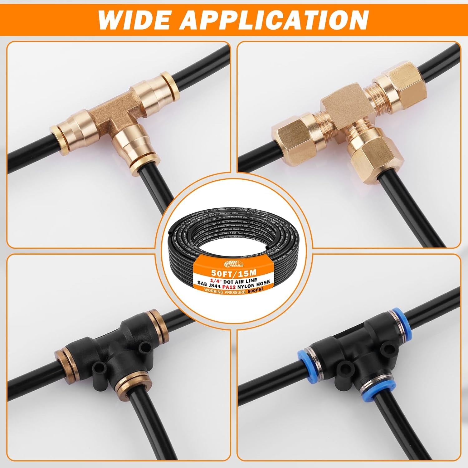 Versatile 50 FT 1/4″ High-Pressure Air Hose – Perfect for Workshop & Vehicle Use