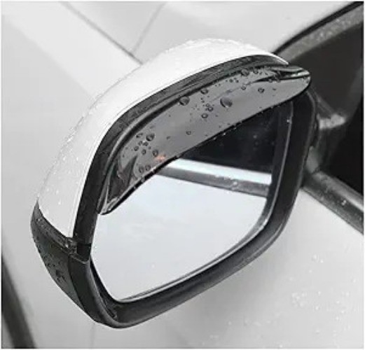 2 PCS Black Side Mirror Rain Guards, Waterproof Visor Eyebrow for Color: Black