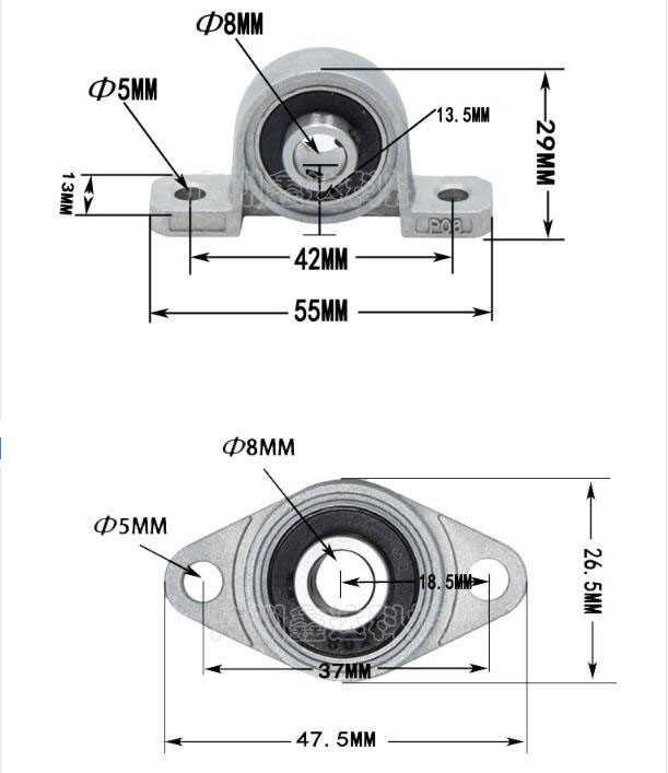 T8 Trapezoidal Lead Screw & Nut & Pillow Bearing & Coupling For CNC 3D Printer