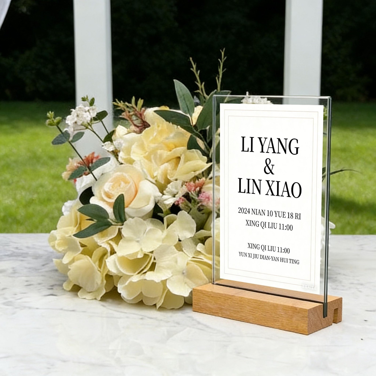 Acrylic Sign Holder with Wood Base 8.5×11 Inch Vertical and Slant Displays (2…