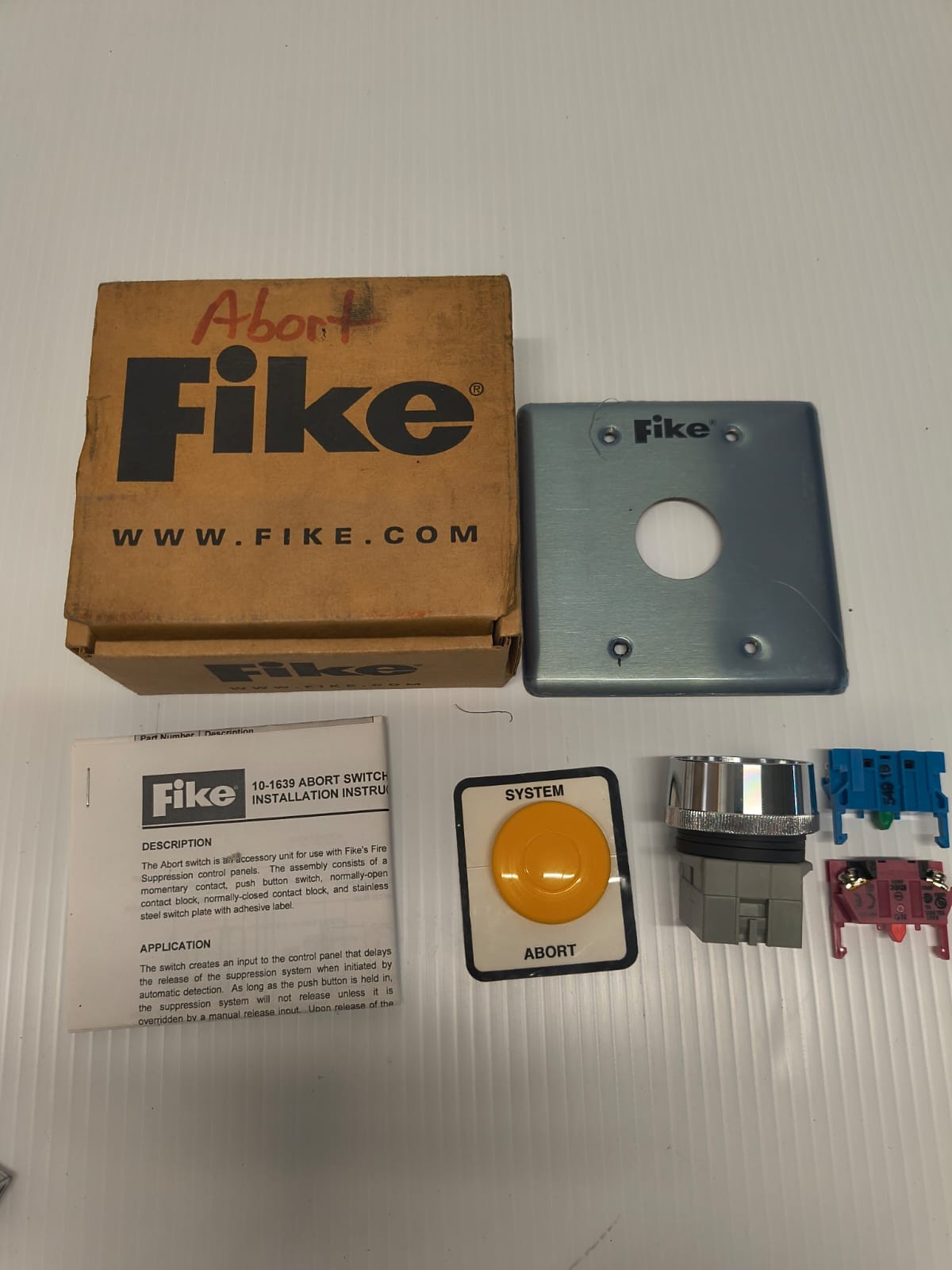 Fike System Abort Button 10-1639 Kit FREE SHIPPING