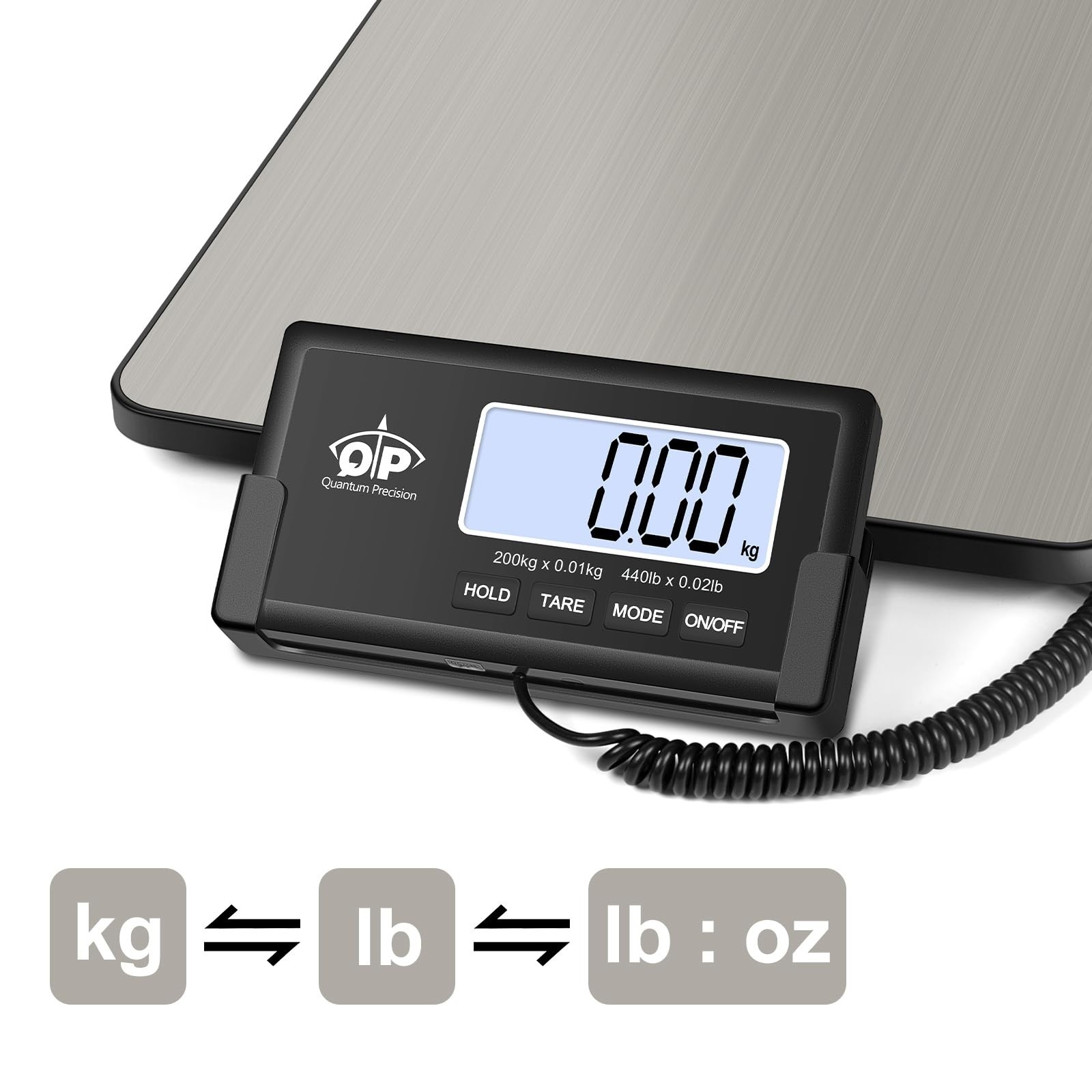 QP Shipping Scale for Packages, 440lb/0.35oz High Accuracy Digital Postal Sca…