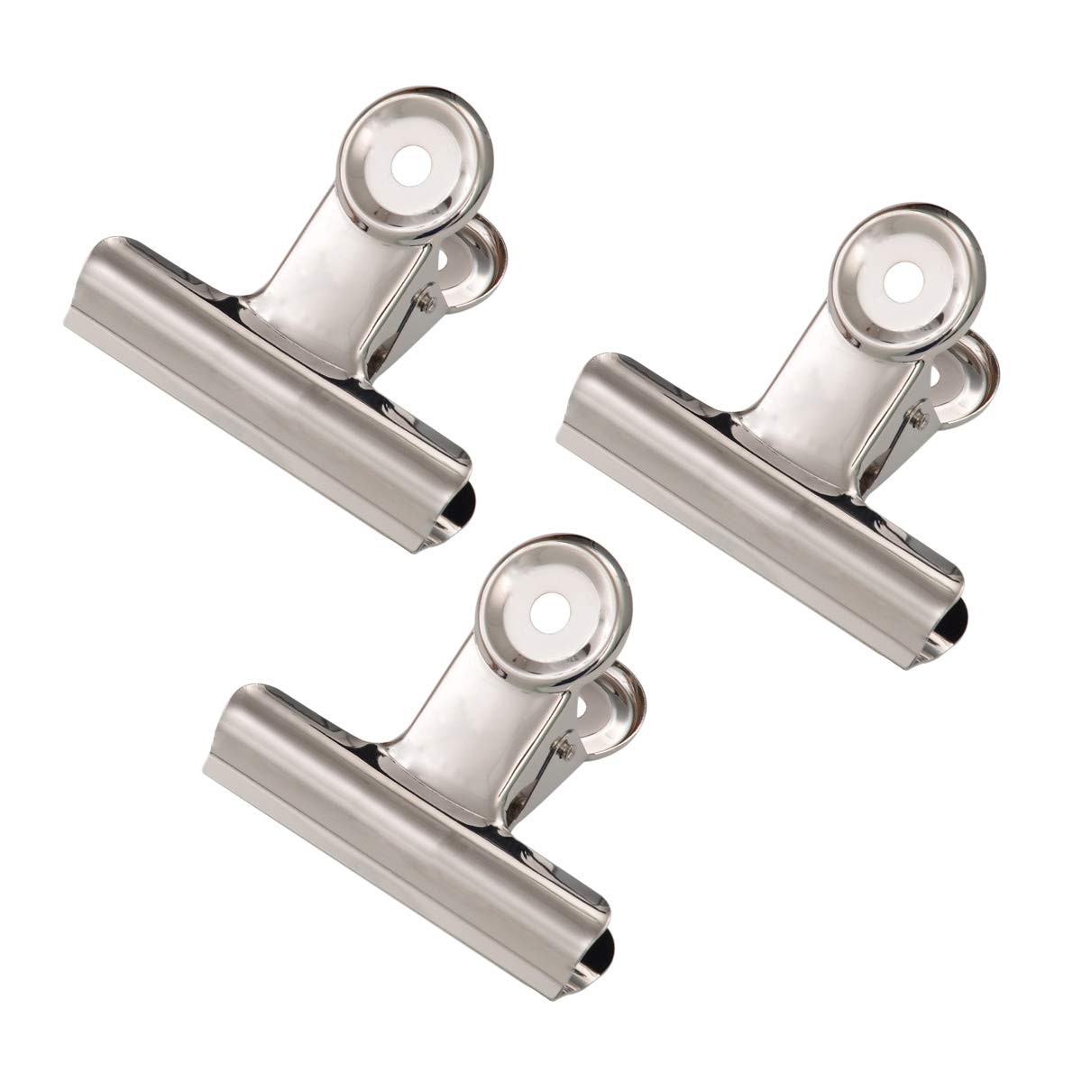 Silver Metal Hinge Clips – 20 Pack 2 Inch Large Bull Binder Paper Clips