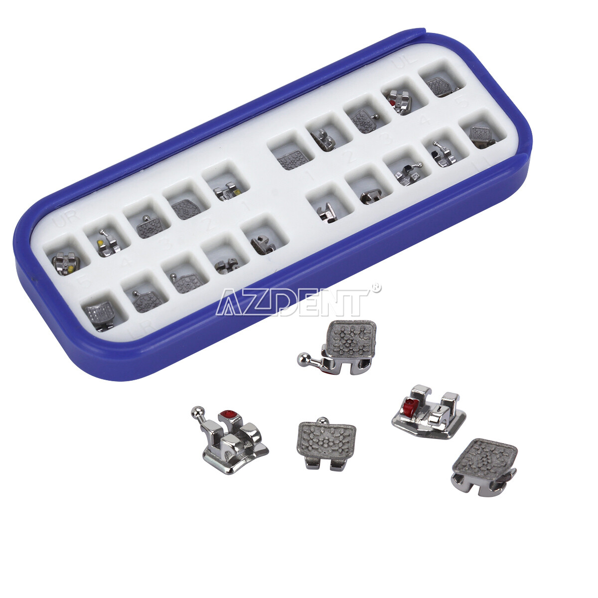 AZDENT Dental MIM Monoblock Metal Bracket Braces Mini Roth.022 345 Hooks