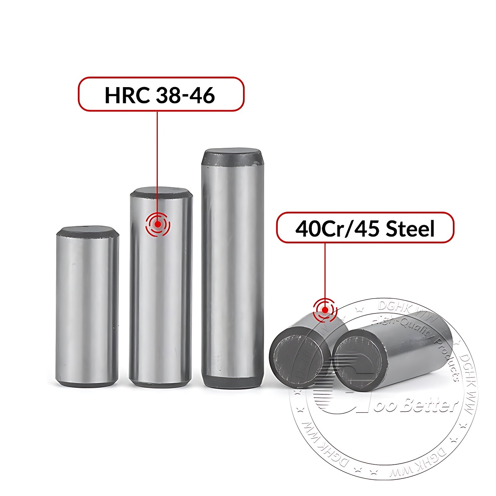 1.5mm 2mm 3mm 4mm 5mm 6mm 8mm – 30mm Metric Dowel Steel Pins Hardened & Ground