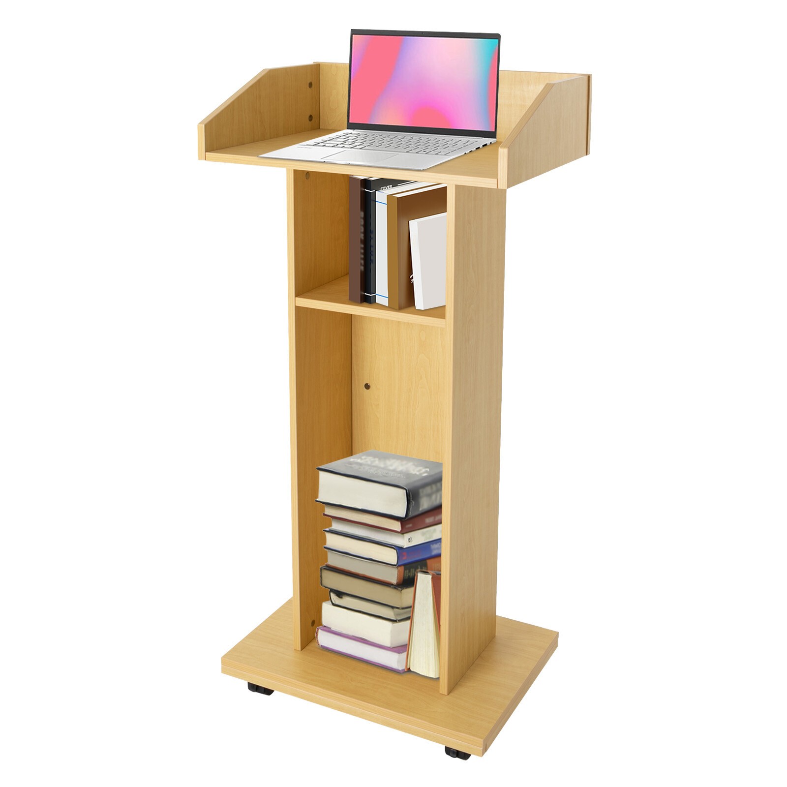 Mobile Conference Presentation Stand, Portable Classroom Standing Desk Podiums