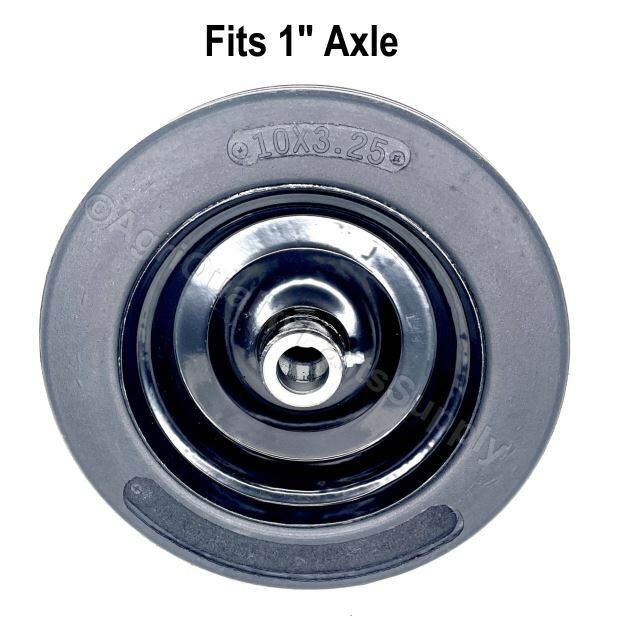 10″x 3.25″ FINISH MOWER WHEEL -SOLID MOLDED TIRE – FITS 1″ AXLE, Free Shipping