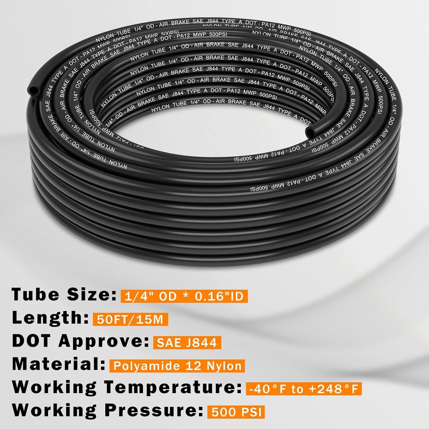 Versatile 50 FT 1/4″ High-Pressure Air Hose – Perfect for Workshop & Vehicle Use